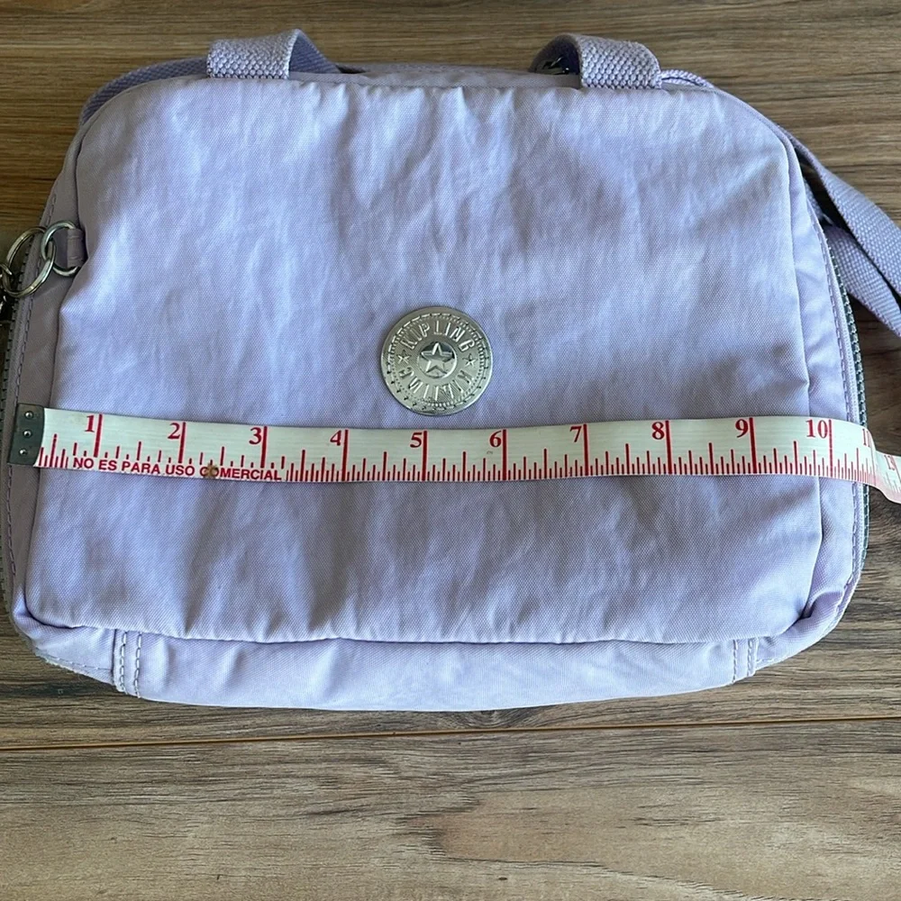 Kipling  Miyo Insulated Water Resistant Lavender Women's Bag with Pom Pom Charm - Picture 5 of 10